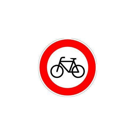 Panneau VKZ.254 Ronde 600mm Interdiction aux cyclistes Label RAL feuille RA2