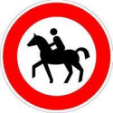 Panneau VKZ.257-51 Ronde 600mm Interdiction aux cavaliers Label de qualité RAL feuille RA2
