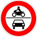 Panneau VKZ.260 Ronde 600mm Interdiction pour KR et KFZ Label de qualité RAL film RA2