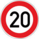 Panneau VKZ.274-20 Ronde 600mm 20 km/h Label de qualité RAL film RA2