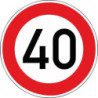Panneau VKZ.274-40 Ronde 600mm 40 km/h Label de qualité RAL feuille RA2
