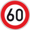 Panneau VKZ.274-60 Ronde 600mm 60 km/h Label de qualité RAL film RA2
