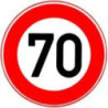 Panneau VKZ.274-70 Ronde 600mm 70 km/h Label de qualité RAL film RA2