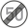 Panneau VKZ.278-50 Rond 600mm fin 50 km/h Label de qualité RAL film RA2