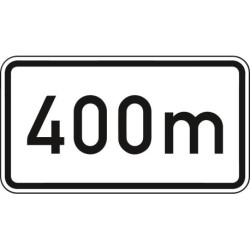 Panneau ZZ.1004. 330x600mm Texte : 400m Label de qualité RAL film RA2