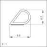 Joint goutte 232. elbstk.silicone br. DIY Progr..Br9.5xH6.5.L6m (Par 5)