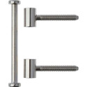 Vantail 3 pcs. bois sans nickelé Roulettes ø 15. poids de porte 60kg (Par 20)