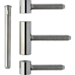 Paumelle 3 pièces en bois avec galets nickelés ø 15. poids de porte 60kg (Par 20)