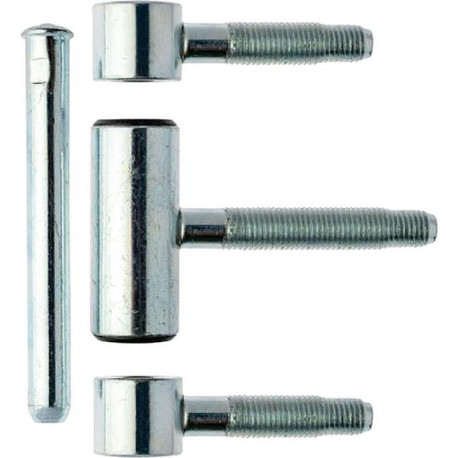 Paumelle 3 pièces bois avec nb. zingué Galets ø 20. poids de porte 80kg (Par 10)
