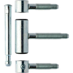 Paumelle avec STS 3pcs. bois et nb. zingué Galets ø 20. poids de porte 80kg (Par 10)