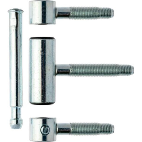Paumelle avec STS 3pcs. bois et nb. zingué Galets ø 20. poids de porte 80kg (Par 10)