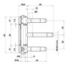 Paumelle avec STS 3pcs. bois et nb. zingué Galets ø 20. poids de porte 80kg (Par 10)