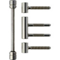 Paumelle design FK. 3pcs. nickel mat Roulettes ø 15. poids de porte 60kg. (Par 25)