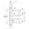 Paumelle design RK. 3pcs. nickelé mat Galets ø 15. poids de porte 60kg (Par 25)