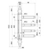 Paumelle design ZK. 3pcs doré Galets ø 15. poids de porte 60kg (Par 20)