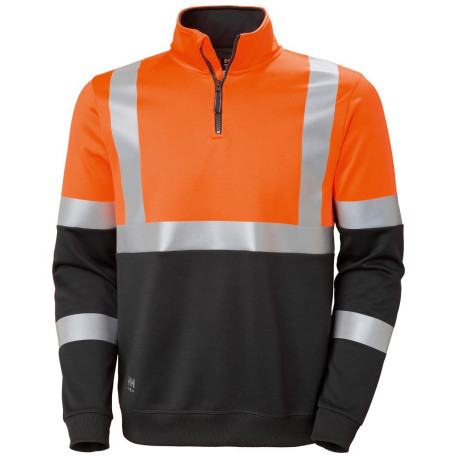 Sweat ZIP Warn. orange. Gr.L
