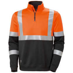 Sweat ZIP Warn. orange. Taille M.