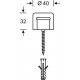 Tampon de porte ,32mm 0 38 3880,noir,Ø40mm