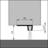 Joint de sol de porte IBS 90-18 à visser alu argent.H16xL3000. BH12.5