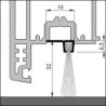 Joint de sol de porte IBS 90-32 à visser en aluminium argenté.H16xL1000. BH25.5