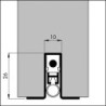 Joint de sol automatique Ellen-Matic-Omega argent. L 630mm