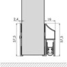 Joint de sol de porte automatique Plaque de protection autocl. argent. L1000