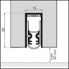 Fond de porte autom. EM Soundproof IP avec. Panneau de montage. argent.L958 (Par 10)