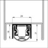 Joint de sol de porte automatique llenMaticFerroS3 avec. Clé de montage. argent.L680
