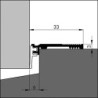 Joint de seuil ANB 6 à fixer alu argent.Br33xH3xL3000