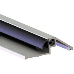 Rail de butée de porte AKW 2 à visser alu argent.Br50xH15xL1000
