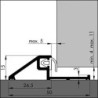 Rail de butée de porte AKW 2 à visser alu argent.Br50xH15xL1000
