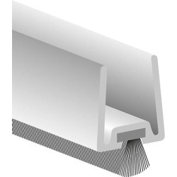 Profilé de porte en verre GDP avec. Brosse PP alu argent. L2250. TS 8
