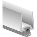 Profilé de porte en verre GDP avec. Brosse PP alu argent. L2250. TS 8