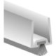 Profilé de porte en verre GDP avec brosse souple. Brosse PP alu argent. L2250. TS 10