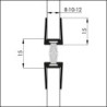 Profilé de porte en verre GDP m. souple. Brosse PP alu argent. L2250. TS 12