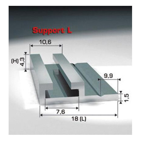 Joint brosse L-support à coller ou à visser alu argent.Br18xH4.3xL3000