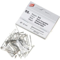 Rail d'étanchéité accessoire clous.acier argent L 25mm