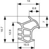 Joint de châssis en acier K2652z. à insérer W-PVC blanc. L 5.2mtr (Par 20)