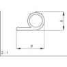 Joint profilé 10107 pour Ant. Silicone blanc. Br9xH6. L100mtr