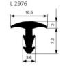 Profilé d'escalier L 2976 à fraiser semi-circulaire W-KF noir Br10.5 x H9.2 (Par 5)