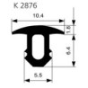 Profilé d'escalier K 2876 fraisé semi-circulaire W-KF noir. Br10.4 x H8.2 (Par 5)