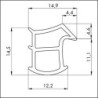 Joint de châssis en acier K2154z. à insérer W-PVC blanc. L 5mtr (Par 20)