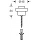Tampon de porte ,34mm 0 38 3881,Alu F1,Ø45mm