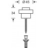 Tampon de porte ,34mm 0 38 3881,Alu F1,Ø45mm