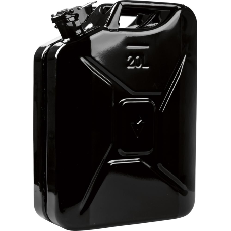 Bidon de carburant 20l Noir  RAL 9005 tôle dacier-L345xB165xH470mm VALPRO