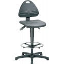 Chaise de bureau rembourré par mousse intégrale - avec patins et repose-pieds circulaire hauteur réglable par lift a gaz de 580 a 850 mm - C