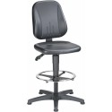 Chaise de travail Unitec 3 sur patins et avec repose pieds - skai - 9651-0551