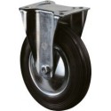 Roulette 125 mm Lg. R Cadre Galv. Roue Caoutchouc