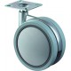 Roulette double avec plaque 75mm silbergris