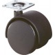 Roulette plastique F75 40 noir avec plat